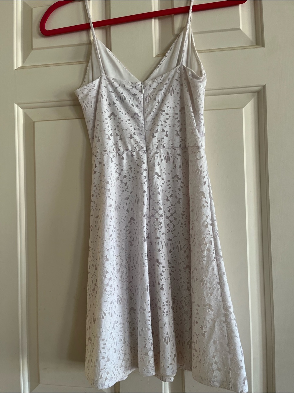 Aqua White Lace Spaghetti-Strap Mini Dress - Picture 2 of 4